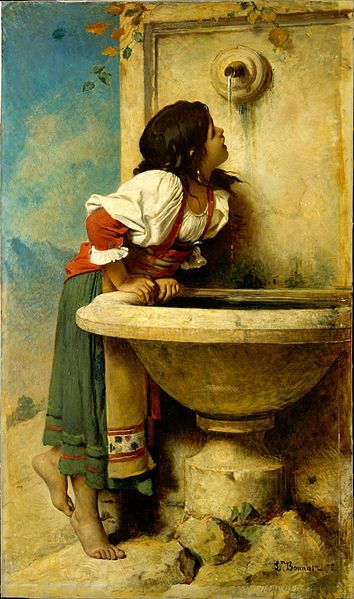 Leon Joseph Florentin Bonnat Roman Girl at a Fountain